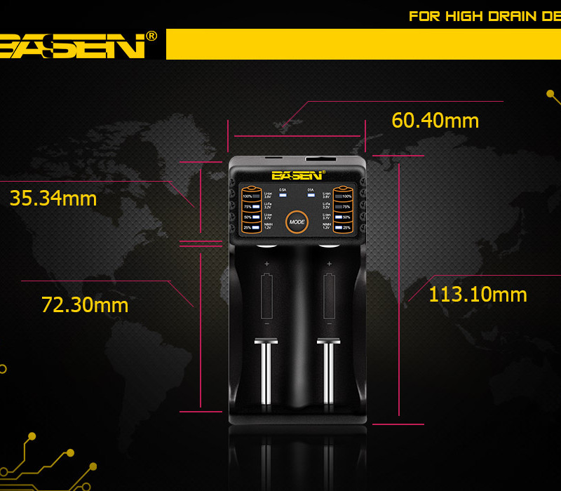 Basen BS2 Li-ion 18650 Pil Şarj Aleti