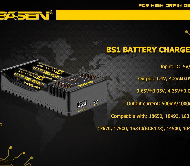 Basen BS2 Li-ion 18650 Pil Şarj Aleti